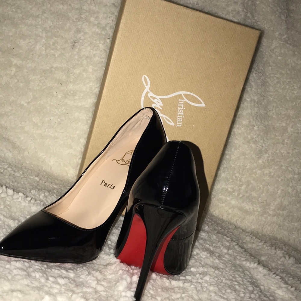 Patent Christian Louboutin heels Red bottoms